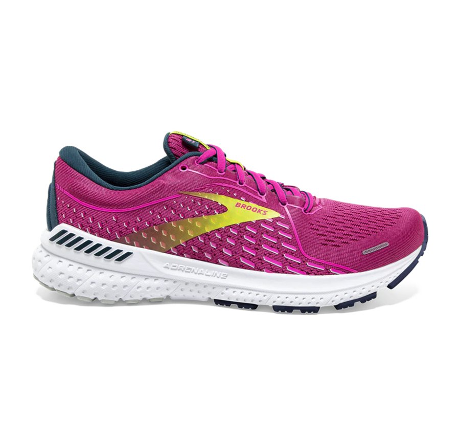 Brooks Womens Running Shoes Nz - Adrenaline GTS 21 Pink/Yellow ( RZPAG7328 )